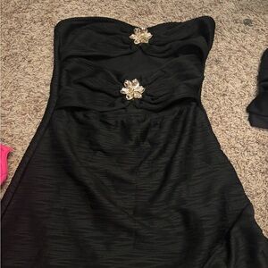 Elegant Black Dress with Gold Accents